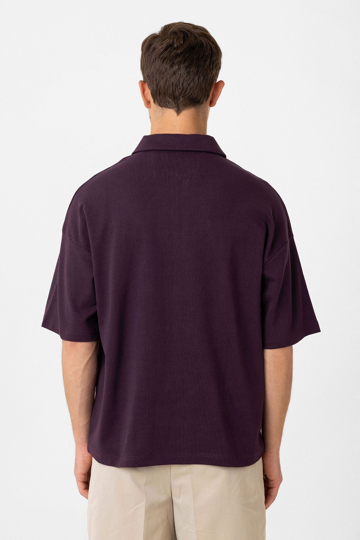 Antioch Oversized Polo-Neck Zipper Men's T-Shirt