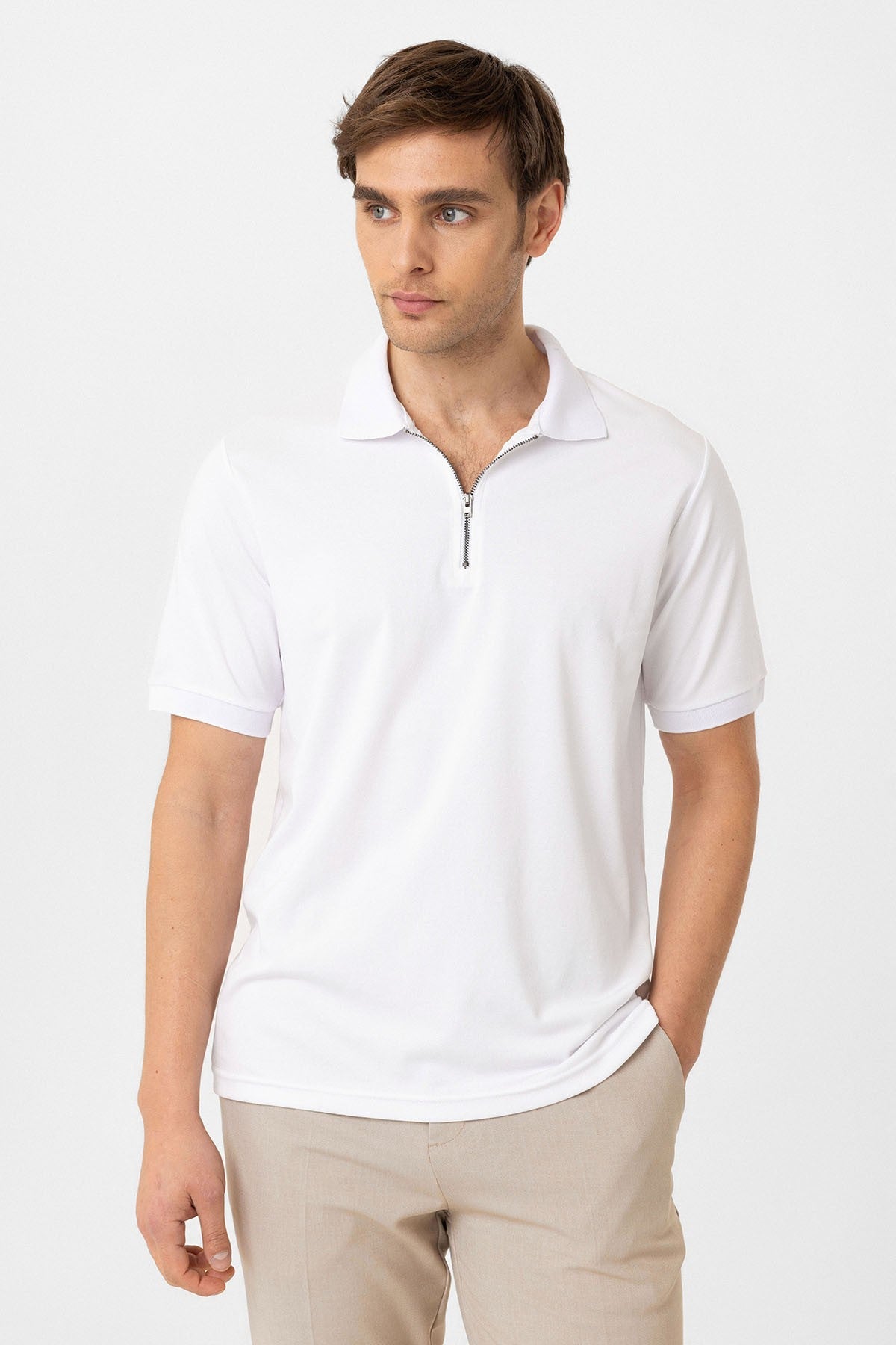 Antioch Zipper Regular Fit Men's T-Shirt