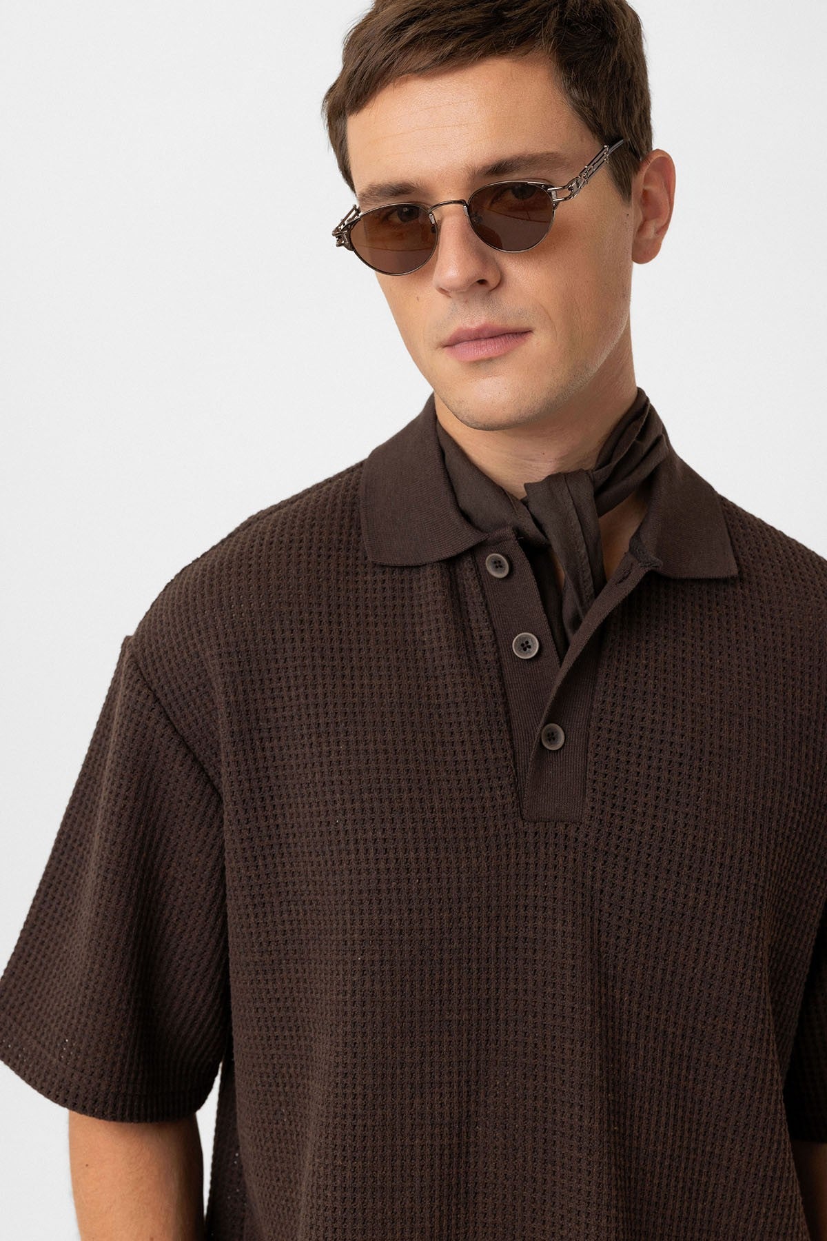 Antioch Polo-Neck Textured Relaxed-Fit Men's T-Shirt