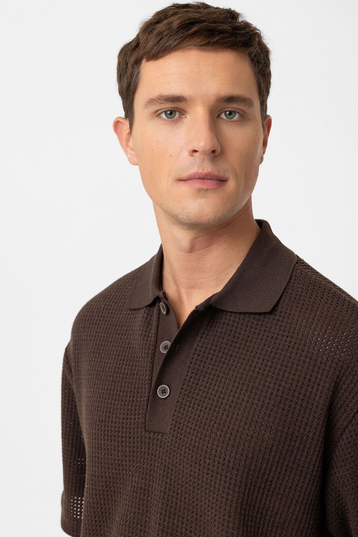 Antioch Polo-Neck Textured Relaxed-Fit Men's T-Shirt