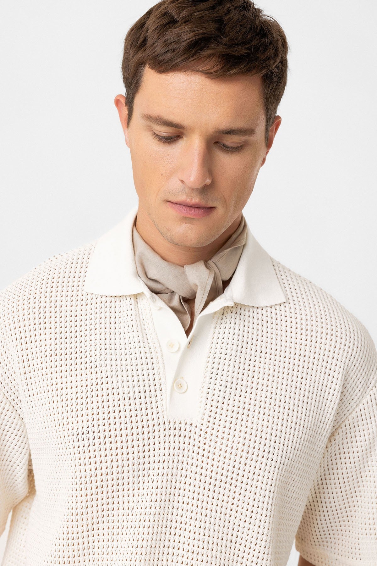 Antioch Polo-Neck Textured Relaxed-Fit Men's T-Shirt