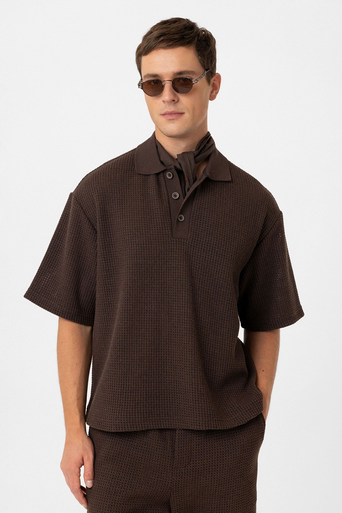 Antioch Polo-Neck Textured Relaxed-Fit Men's T-Shirt