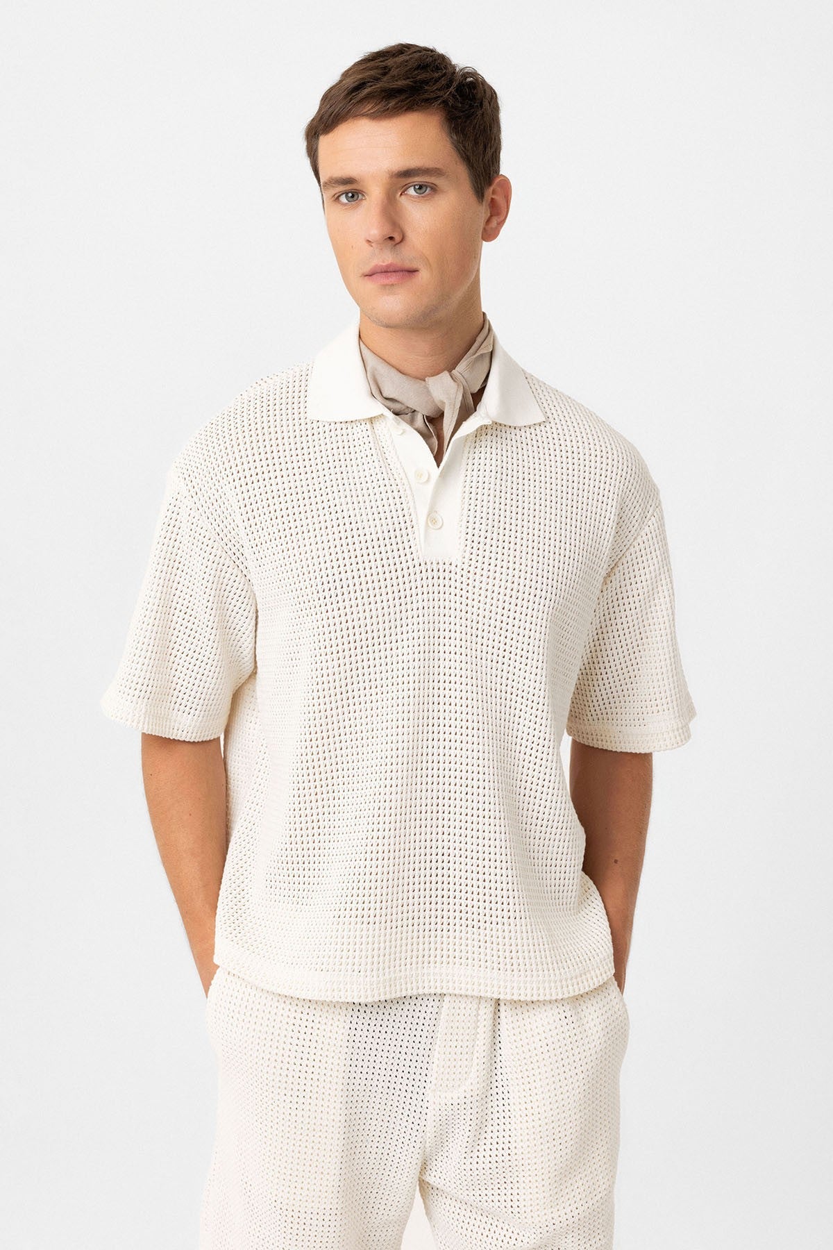 Antioch Polo-Neck Textured Relaxed-Fit Men's T-Shirt