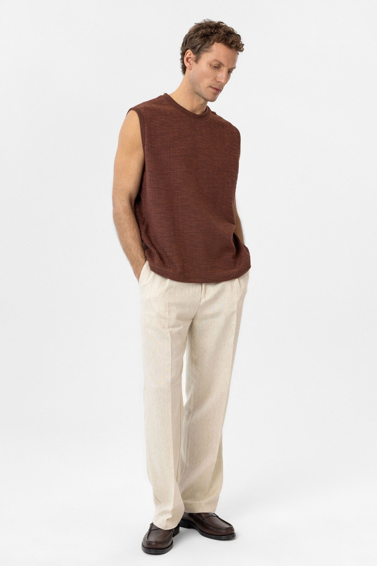 Antioch Regular Fit Textured Men's Sleeveless T-Shirt