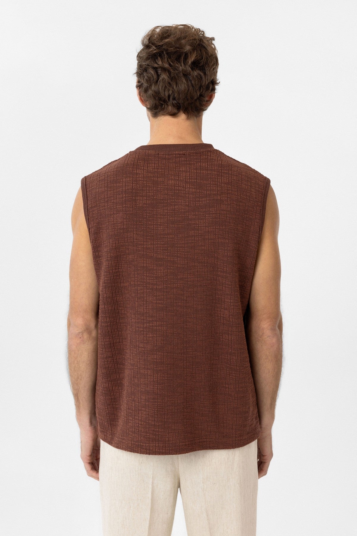Antioch Regular Fit Textured Men's Sleeveless T-Shirt