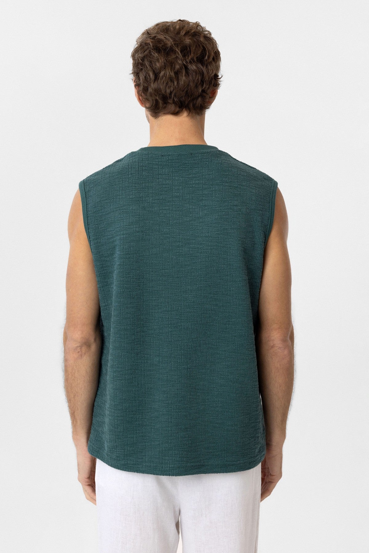 Antioch Regular Fit Textured Men's Sleeveless T-Shirt