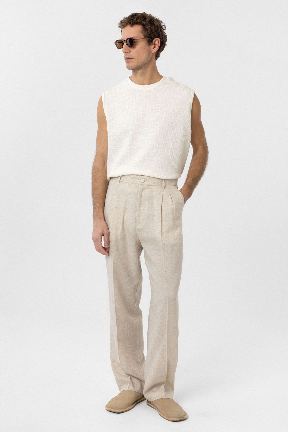 Antioch Regular Fit Textured Men's Sleeveless T-Shirt