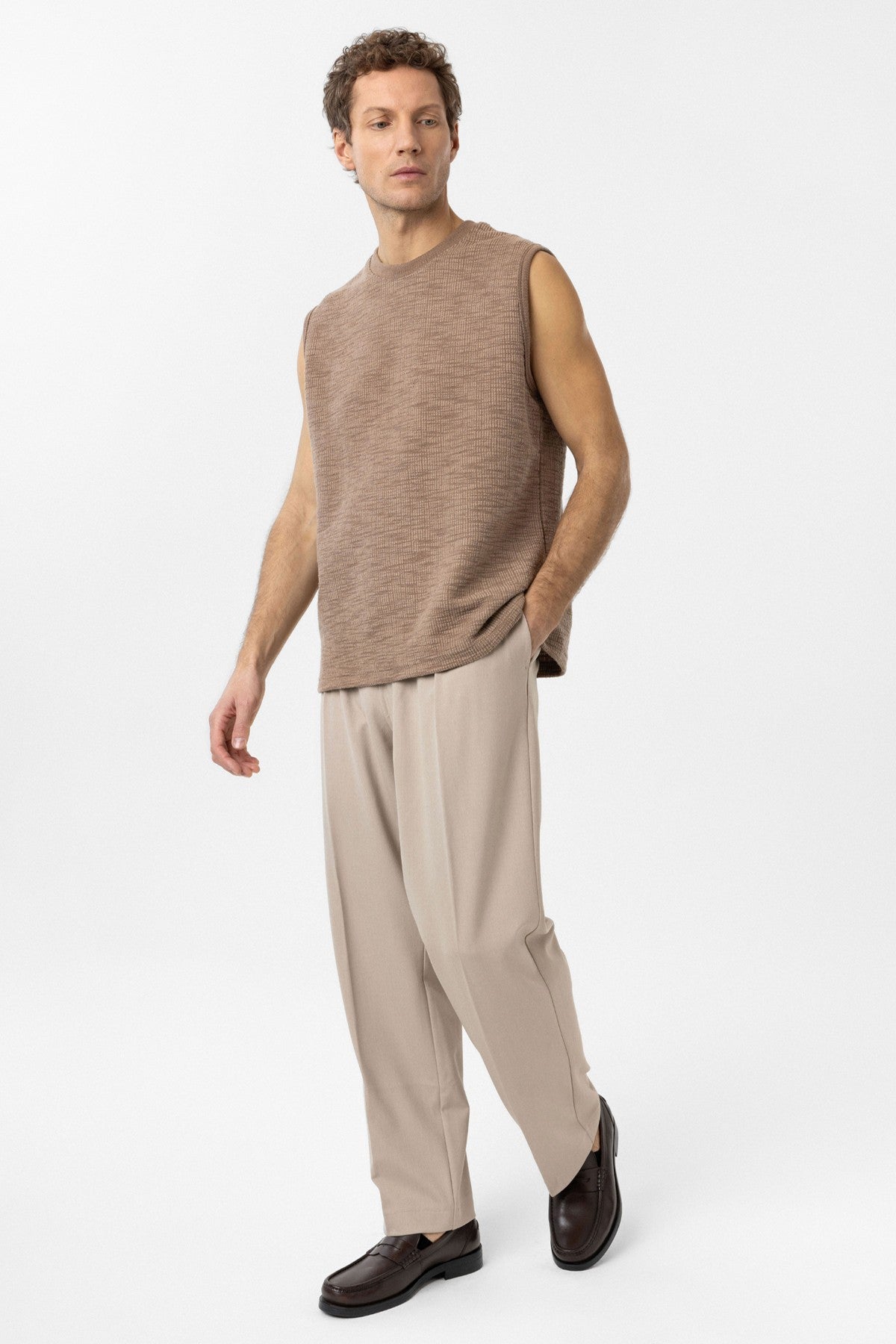 Antioch Regular Fit Textured Men's Sleeveless T-Shirt