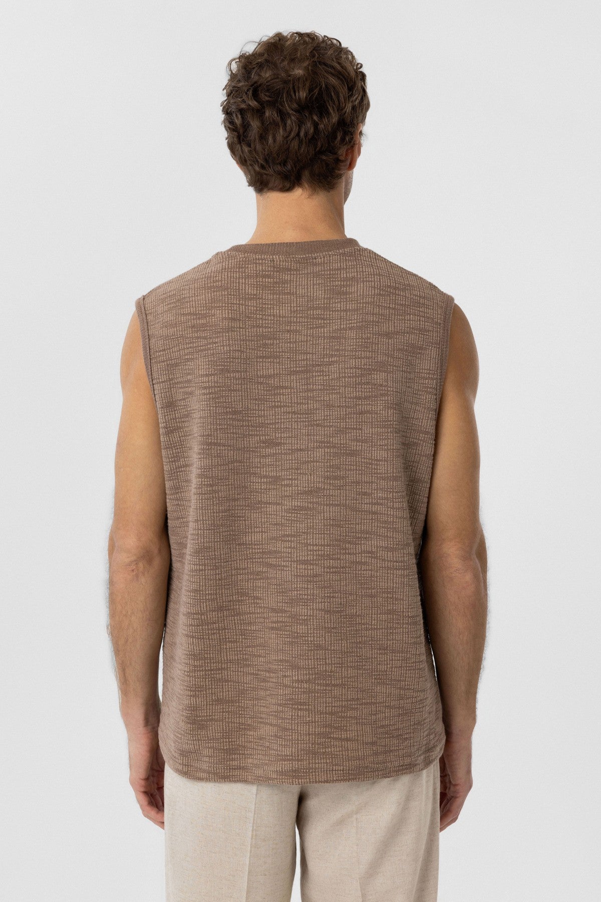 Antioch Regular Fit Textured Men's Sleeveless T-Shirt