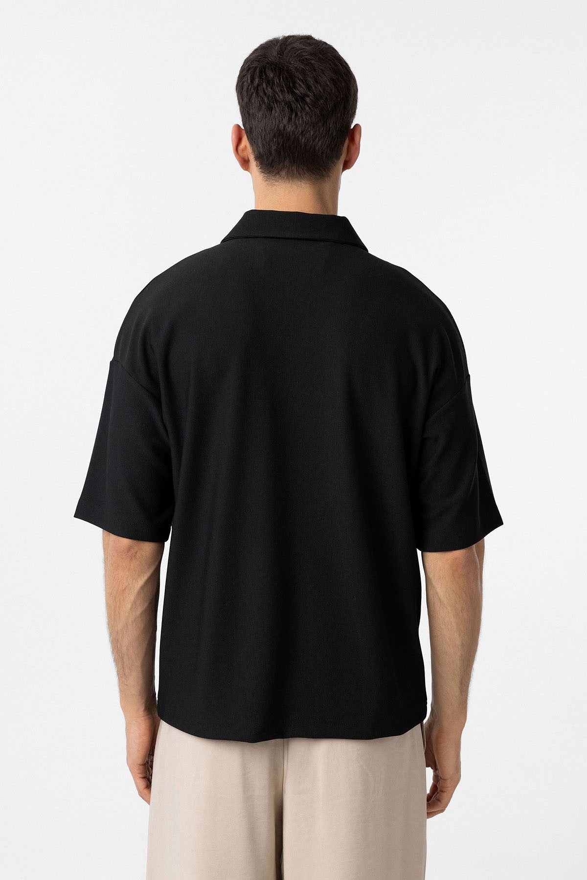 Antioch Relax Fit Men's Polo-Neck T-Shirt with Zipper