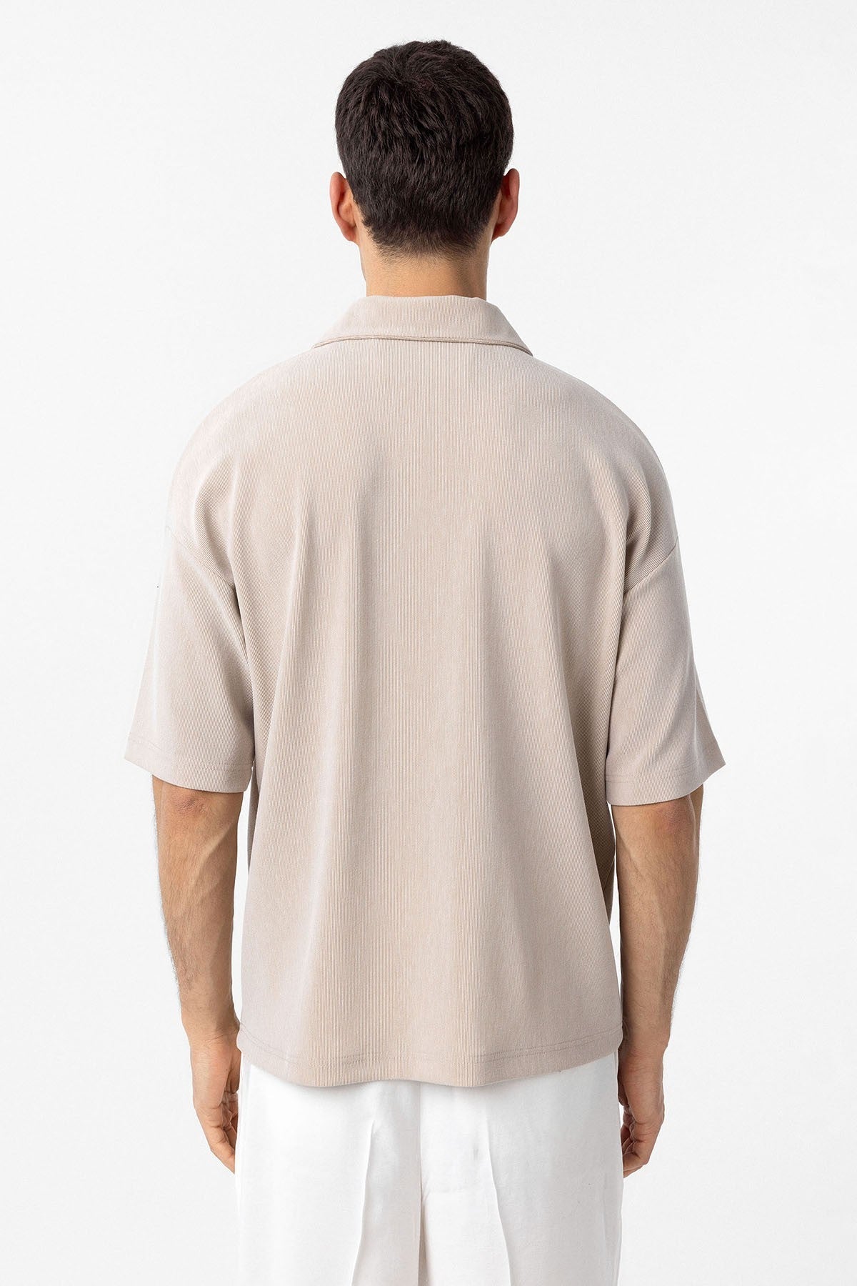 Antioch Relax Fit Men's Polo-Neck T-Shirt with Zipper