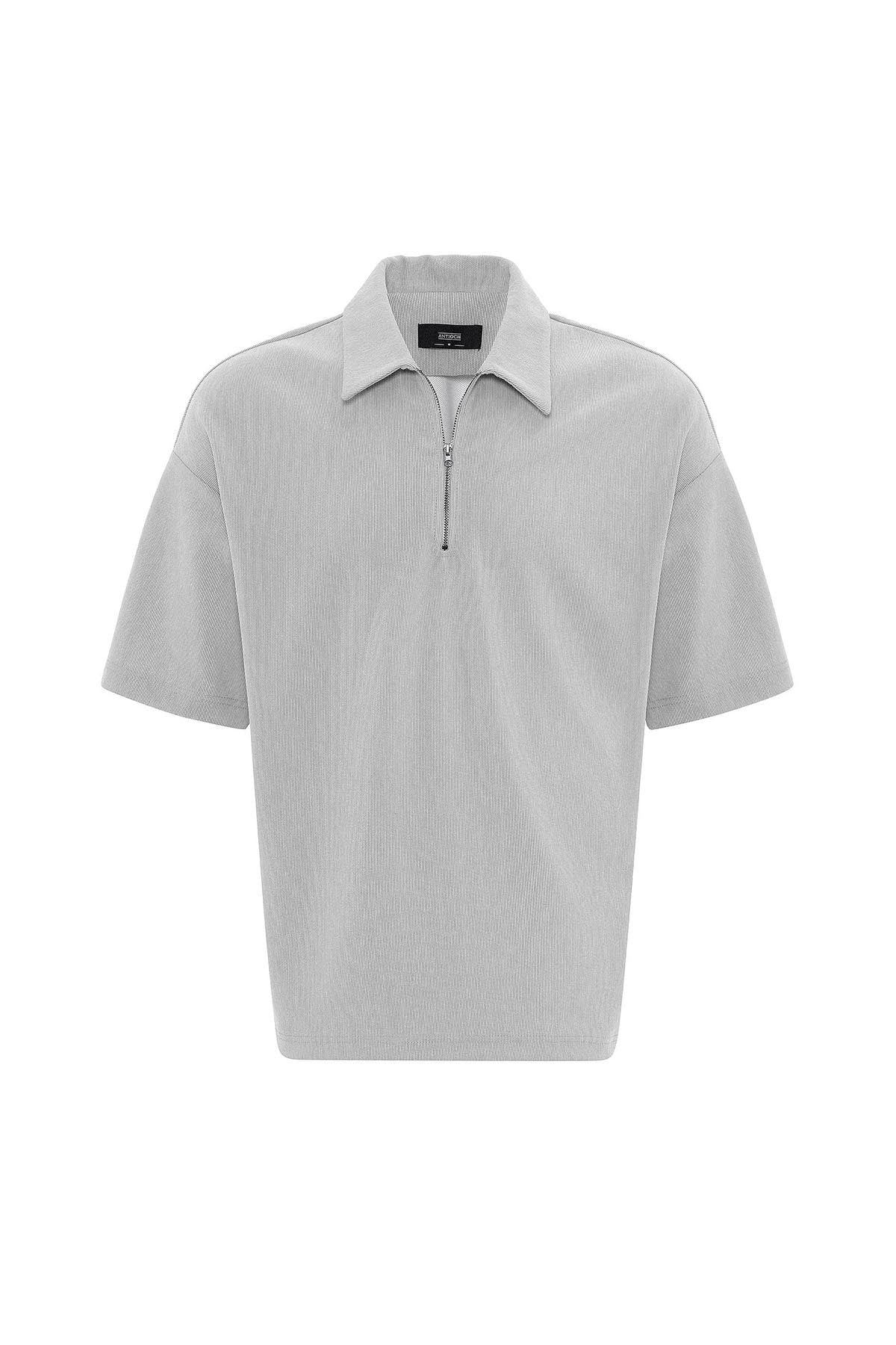 Antioch Relax Fit Men's Polo-Neck T-Shirt with Zipper
