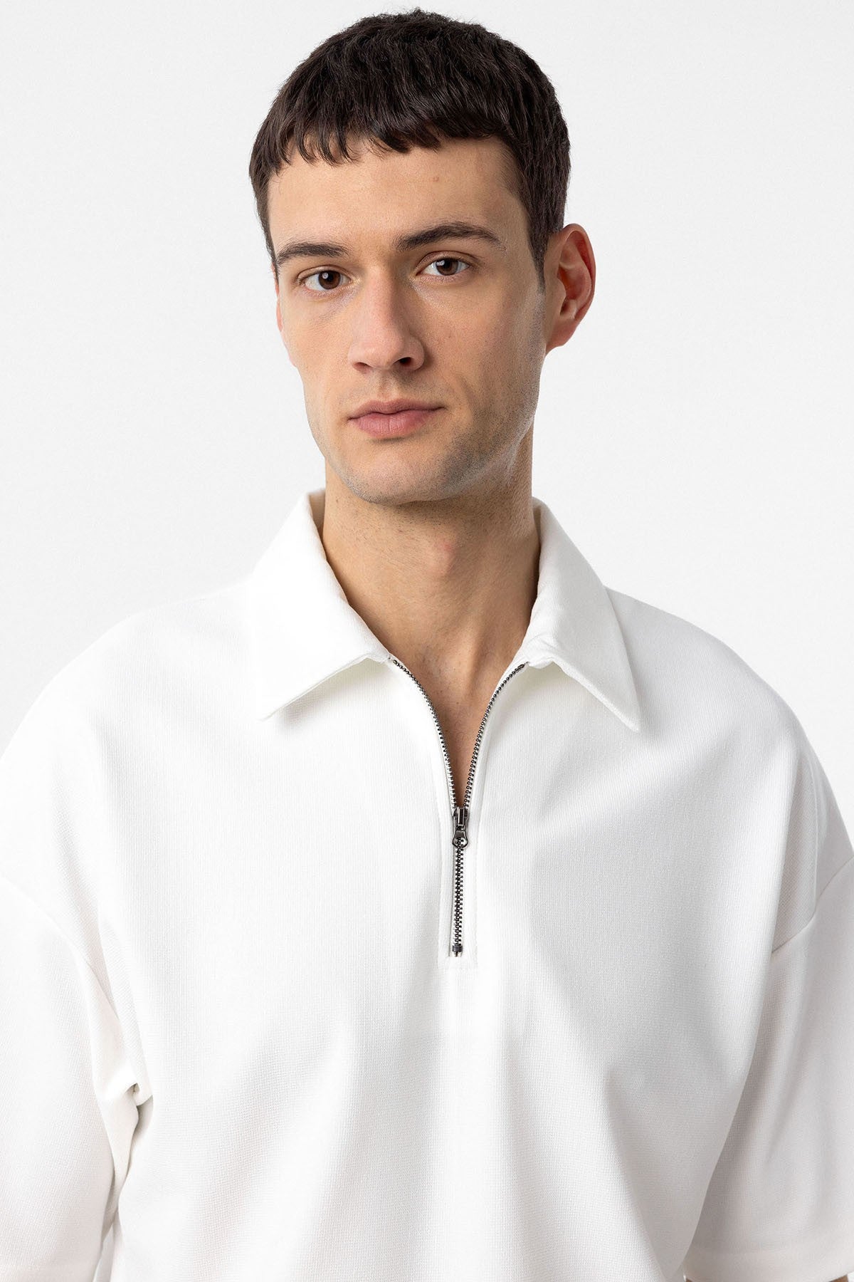 Antioch Relax Fit Men's Polo-Neck T-Shirt with Zipper