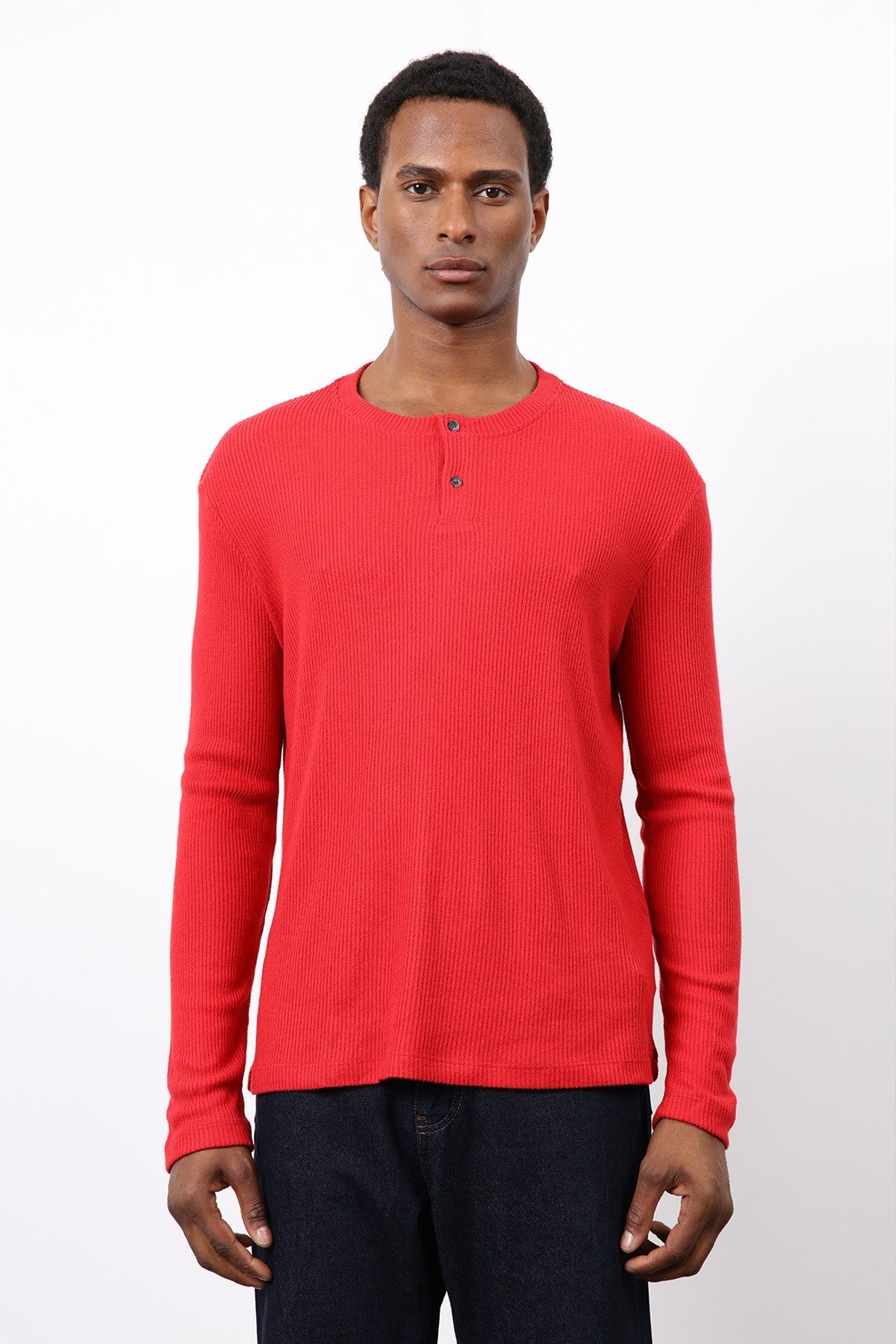 Antioch Ribbed-Collar Button-Down T-Shirt