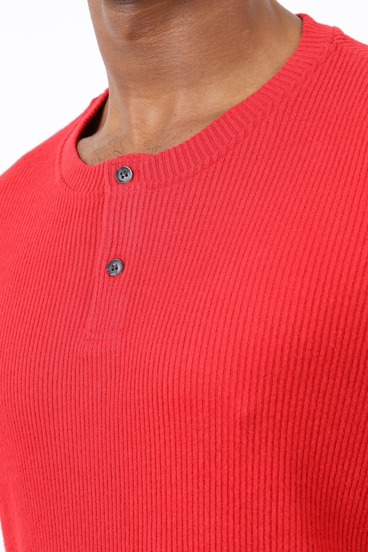 Antioch Ribbed-Collar Button-Down T-Shirt