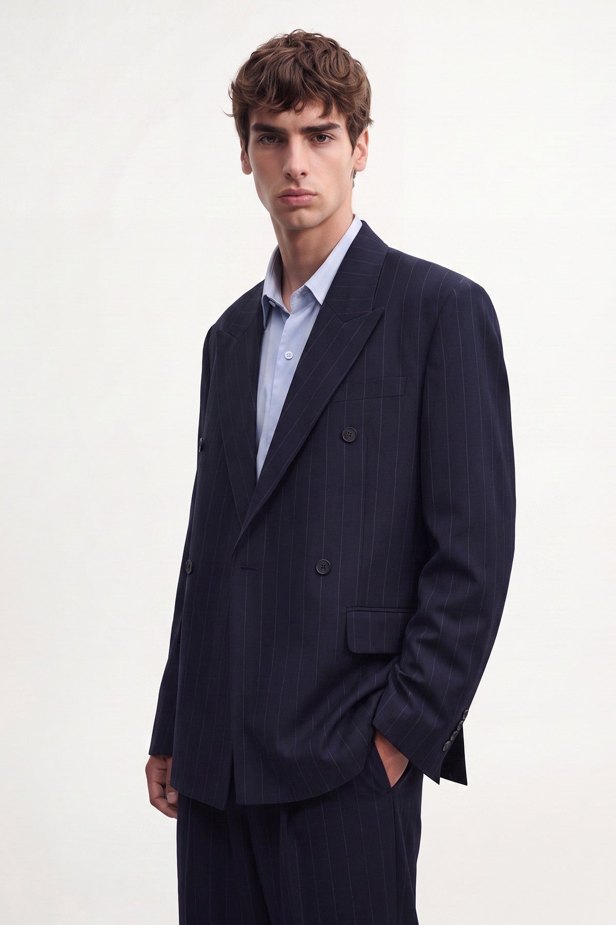 Relaxed-Fit Striped Men's Suit