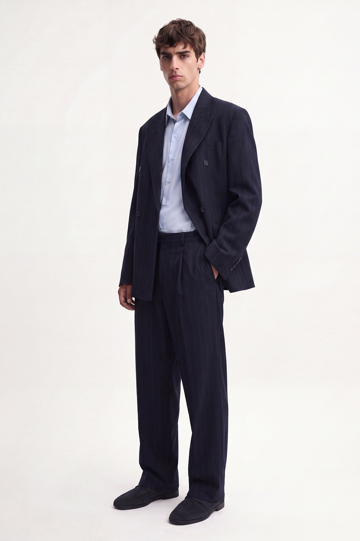 Relaxed-Fit Striped Men's Suit