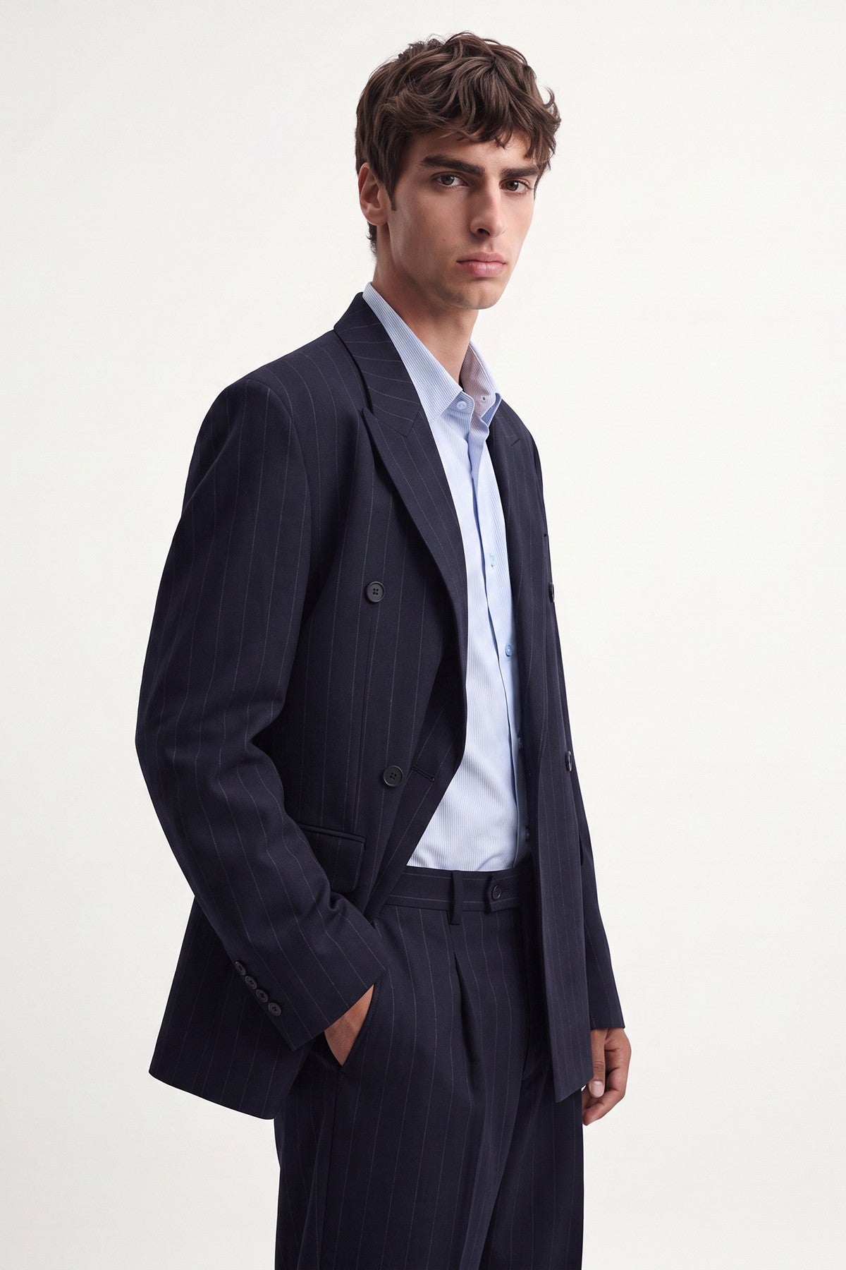 Relaxed-Fit Striped Men's Suit
