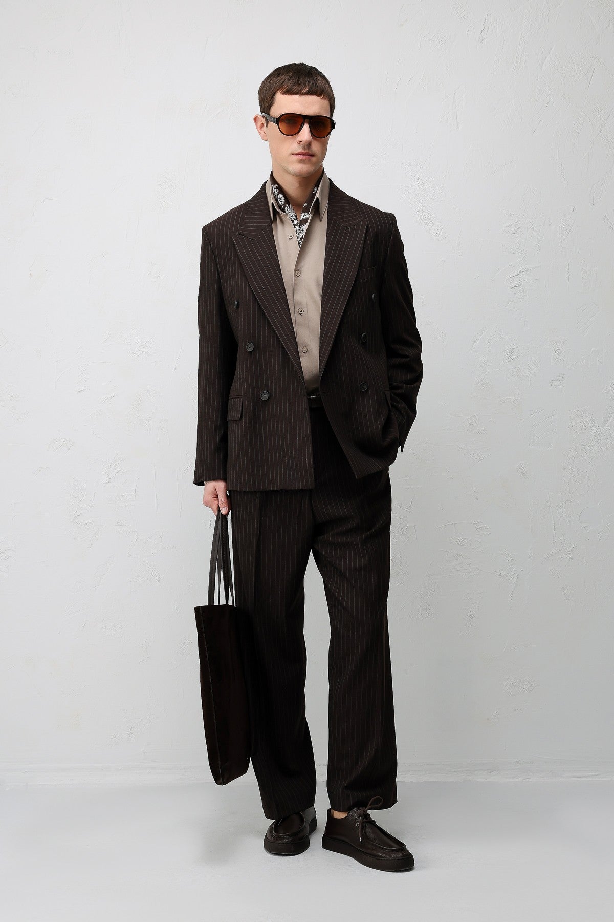 Relaxed-Fit Striped Men's Suit