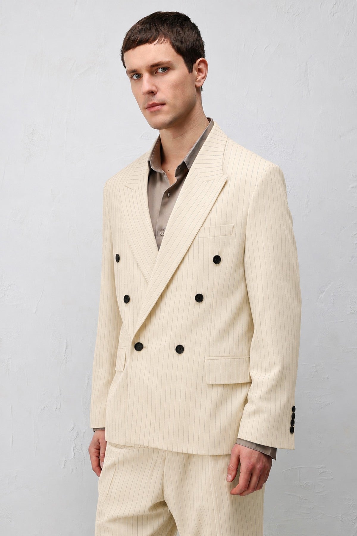 Relaxed-Fit Striped Men's Suit