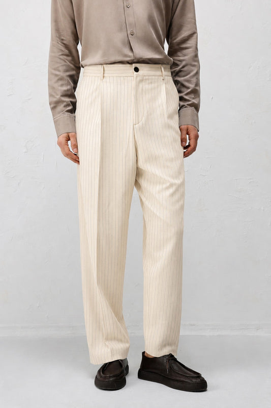 Relaxed-Fit Striped Men's Suit