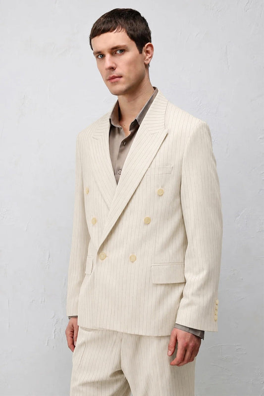 Relaxed-Fit Striped Men's Suit