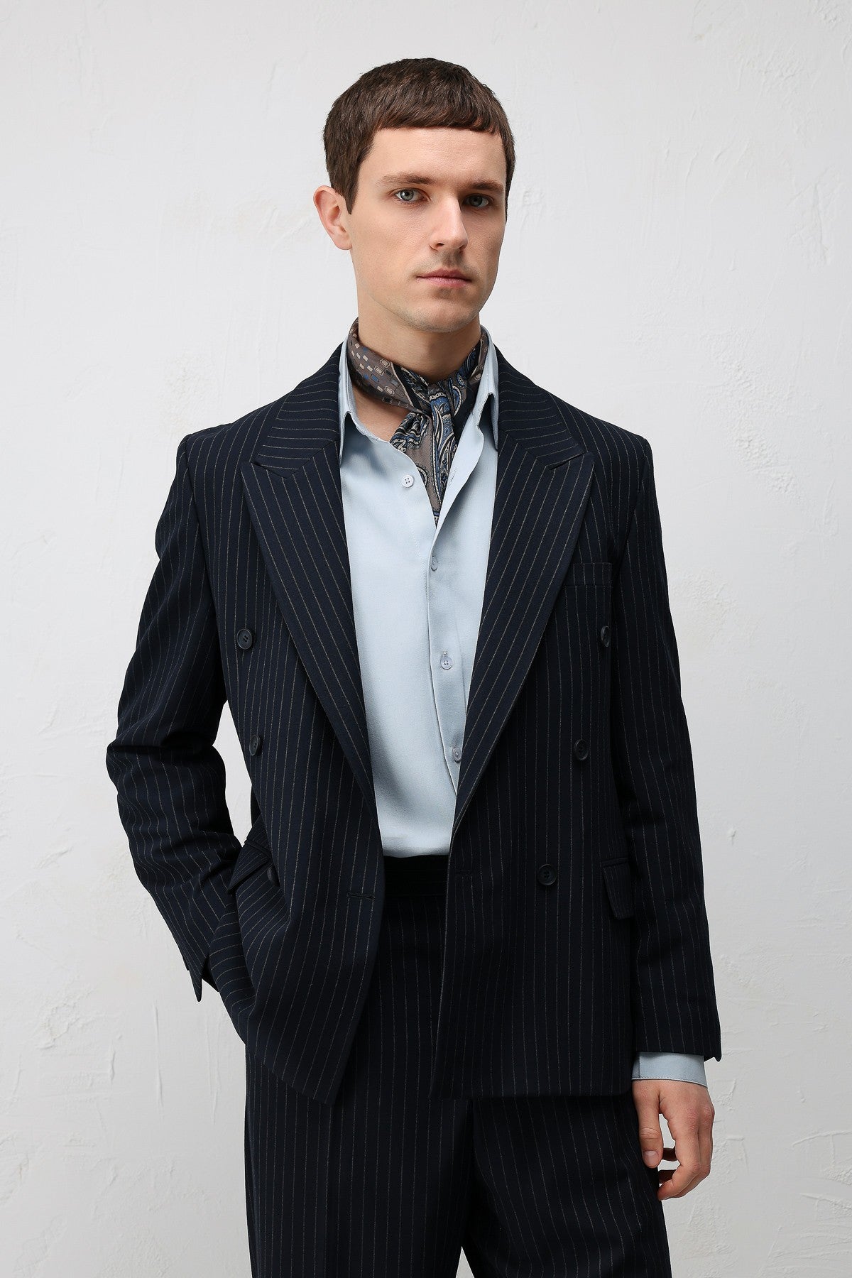 Relaxed-Fit Striped Men's Suit