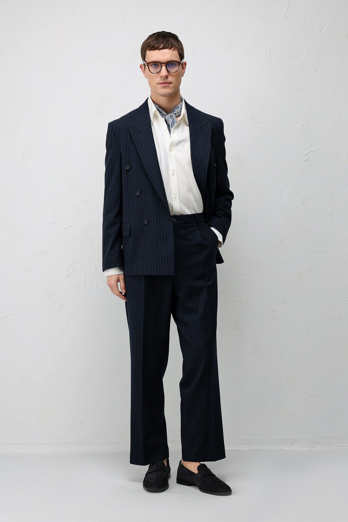 Relaxed-Fit Striped Men's Suit