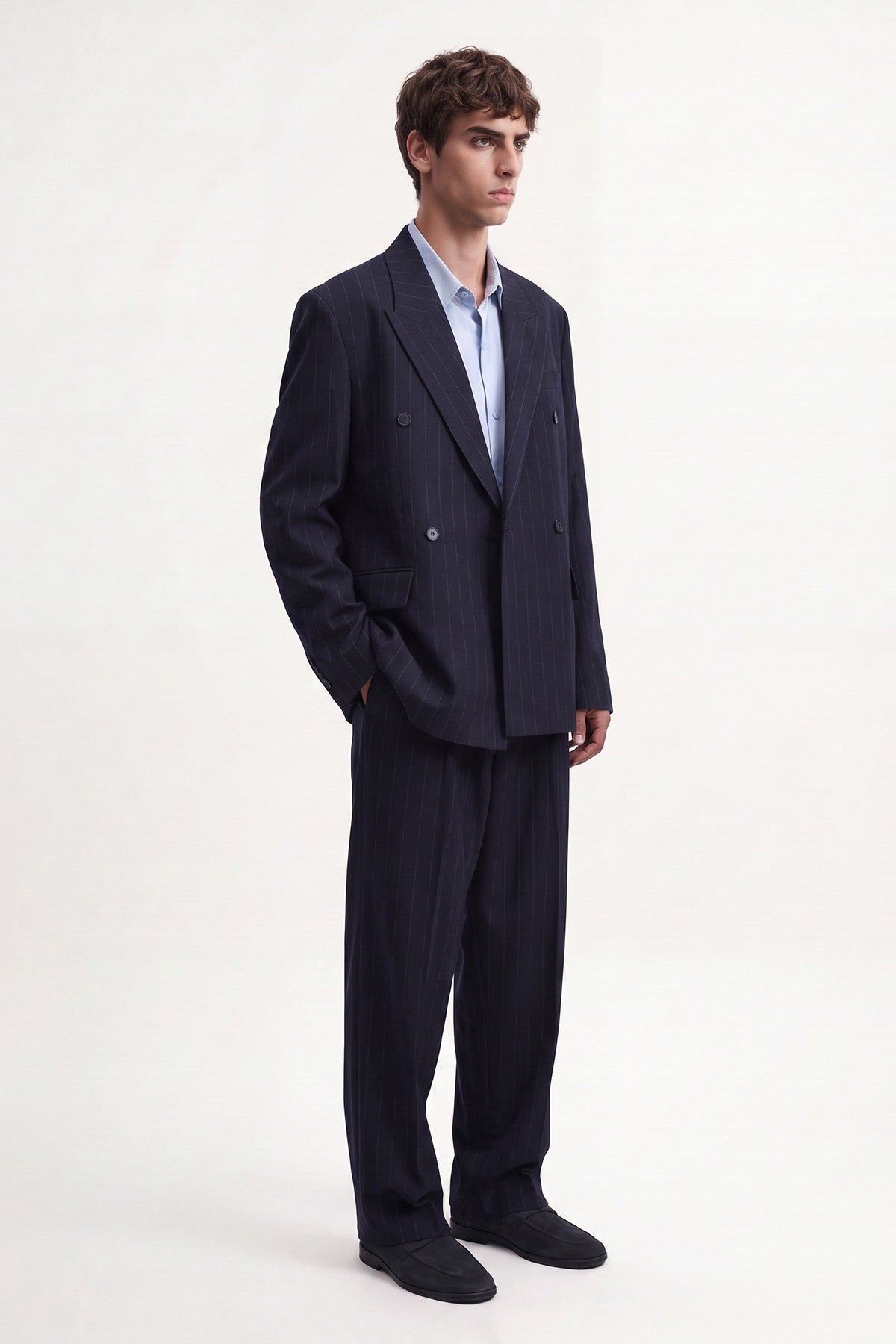 Relaxed-Fit Striped Men's Suit