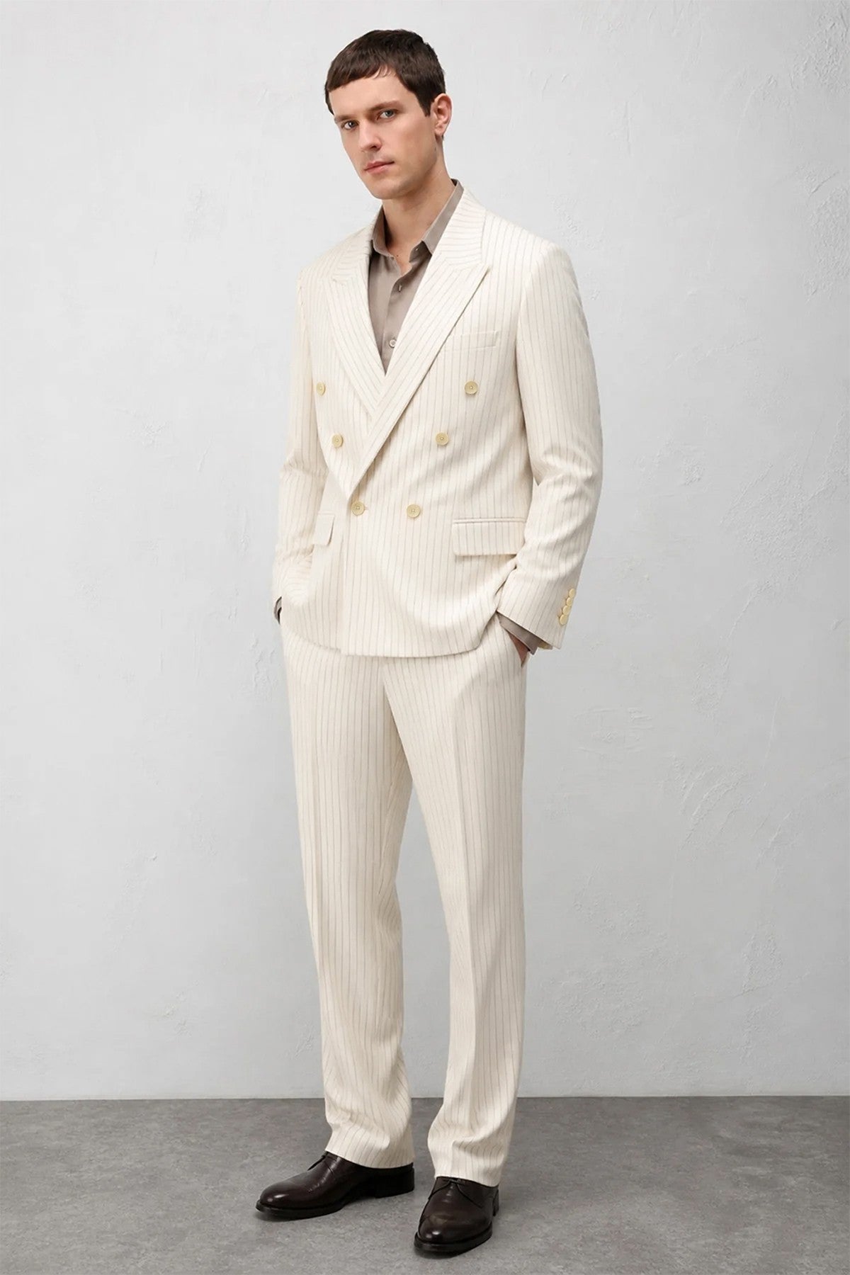 Relaxed-Fit Striped Men's Suit