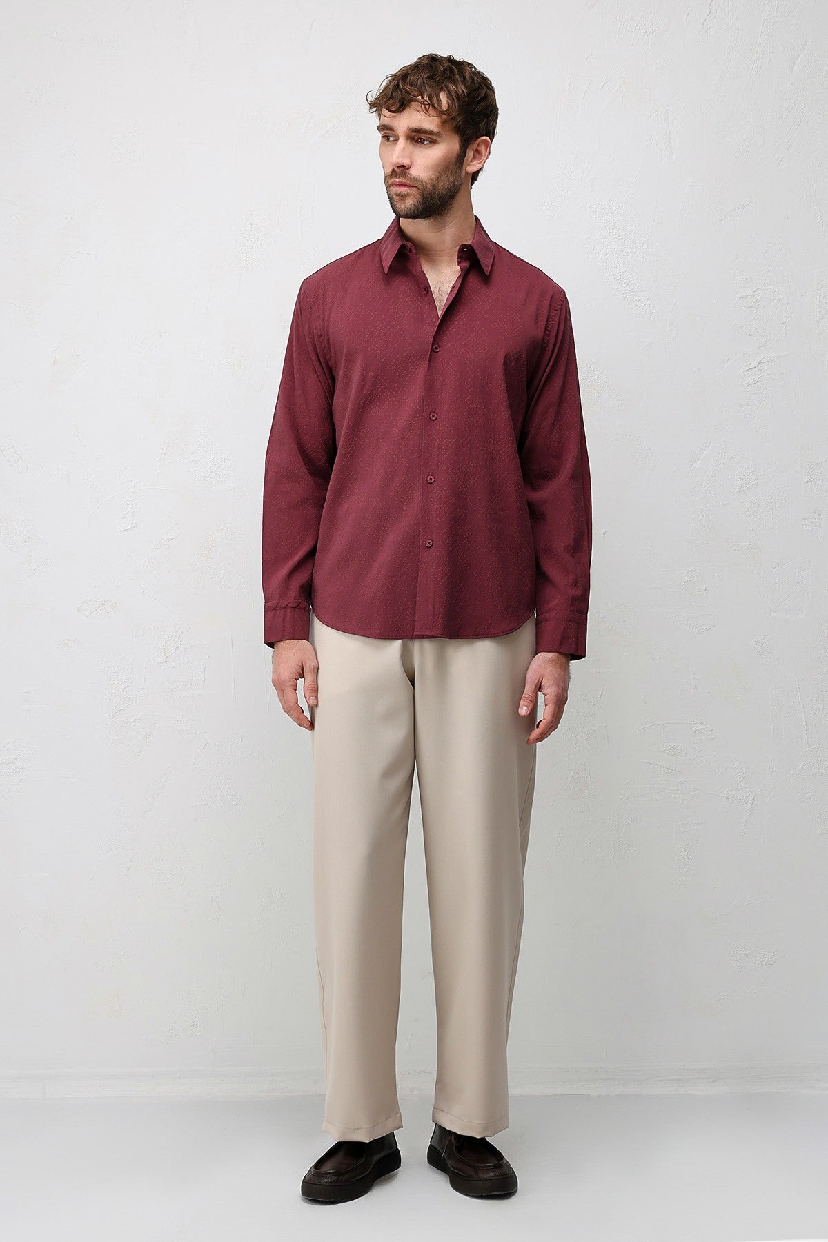Antioch Men's Shirt with Modal Blend and Textured Fabric