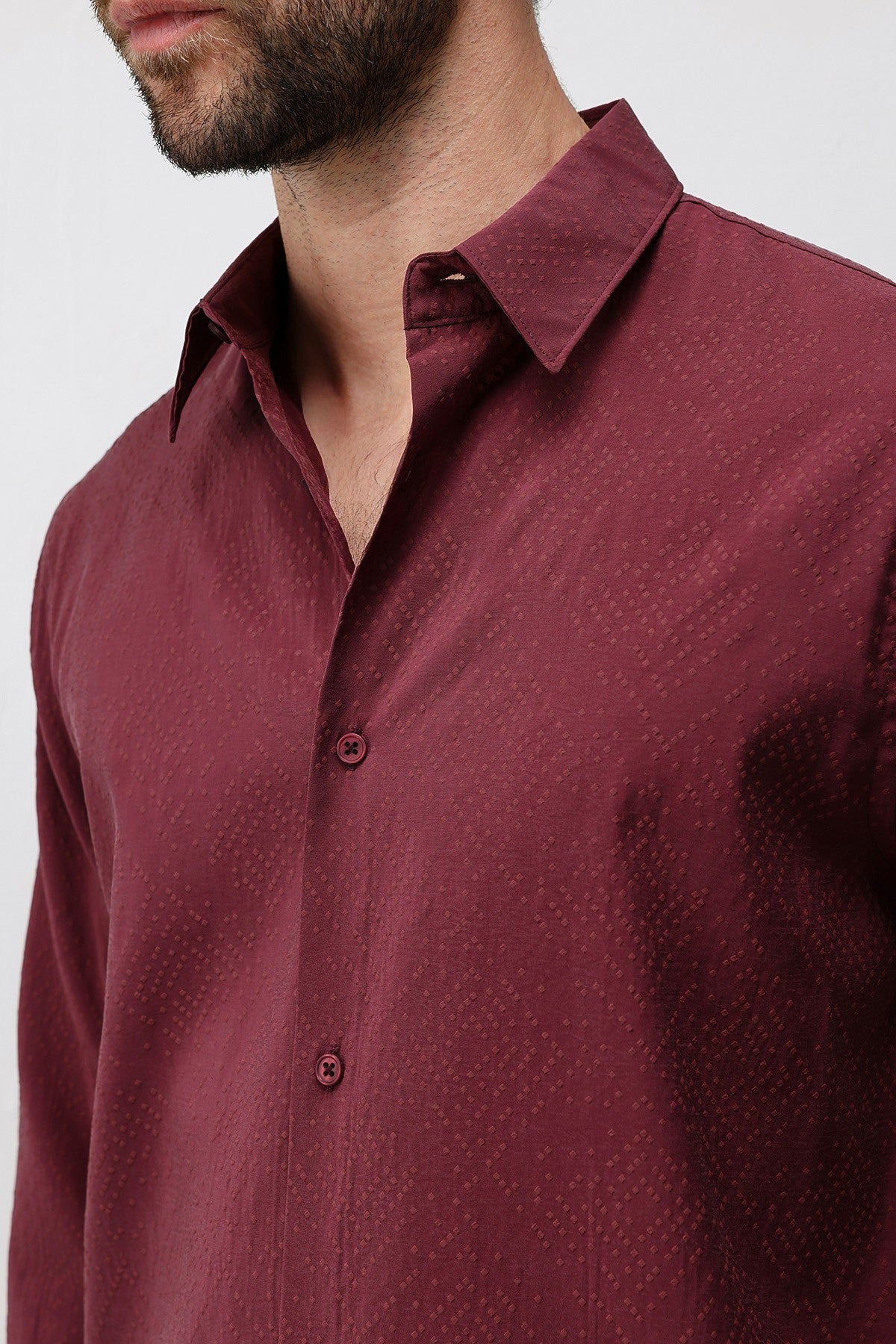 Antioch Men's Shirt with Modal Blend and Textured Fabric