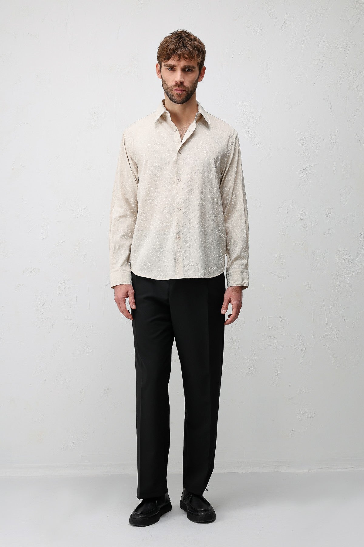 Antioch Men's Shirt with Modal Blend and Textured Fabric