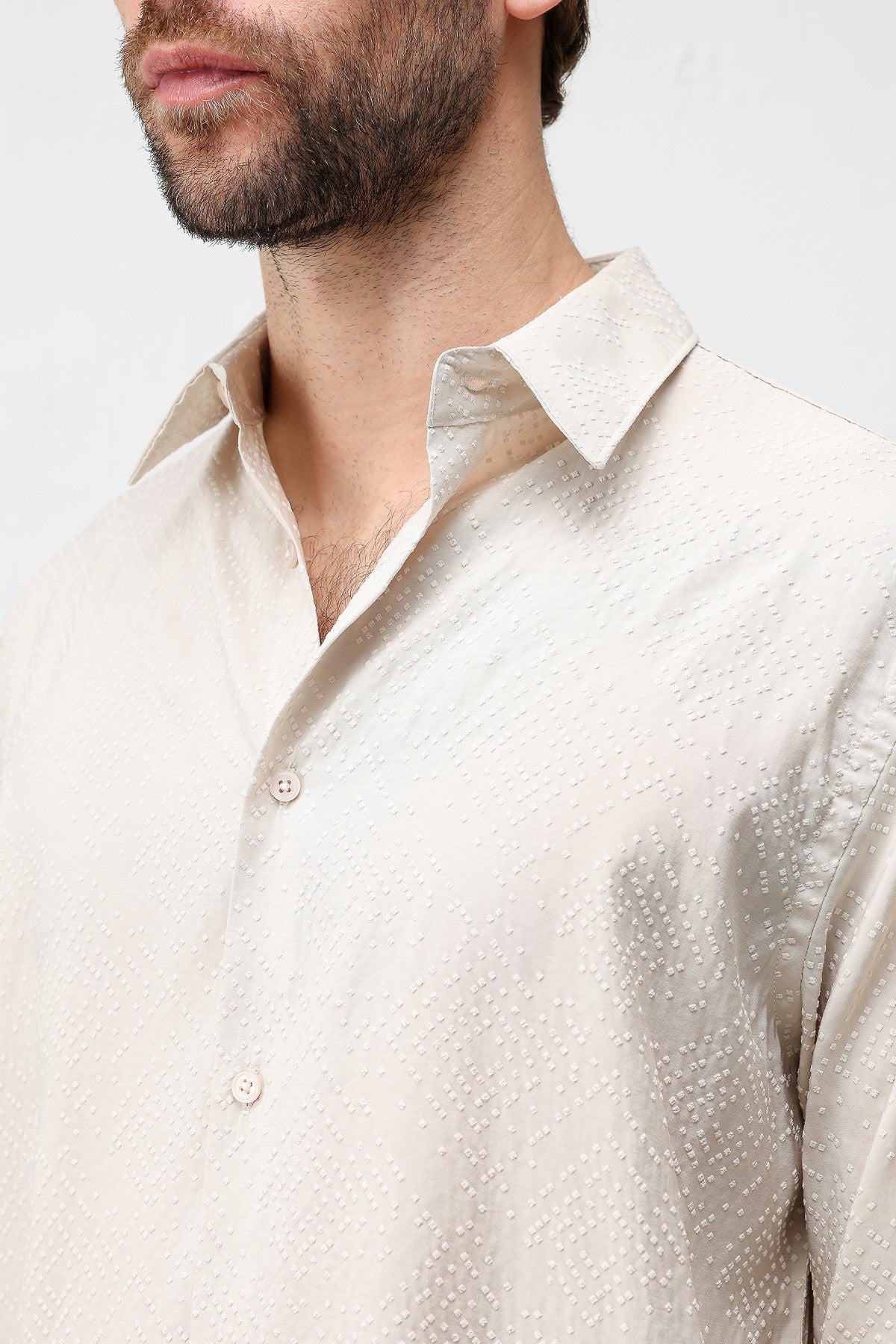 Antioch Men's Shirt with Modal Blend and Textured Fabric