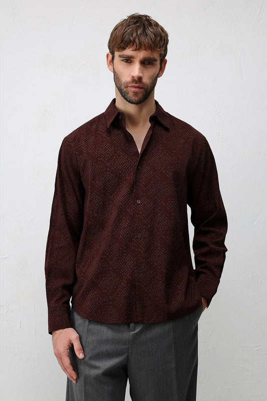 Antioch Men's Shirt with Modal Blend and Textured Fabric