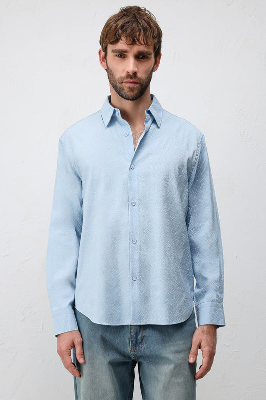 Antioch Men's Shirt with Modal Blend and Textured Fabric