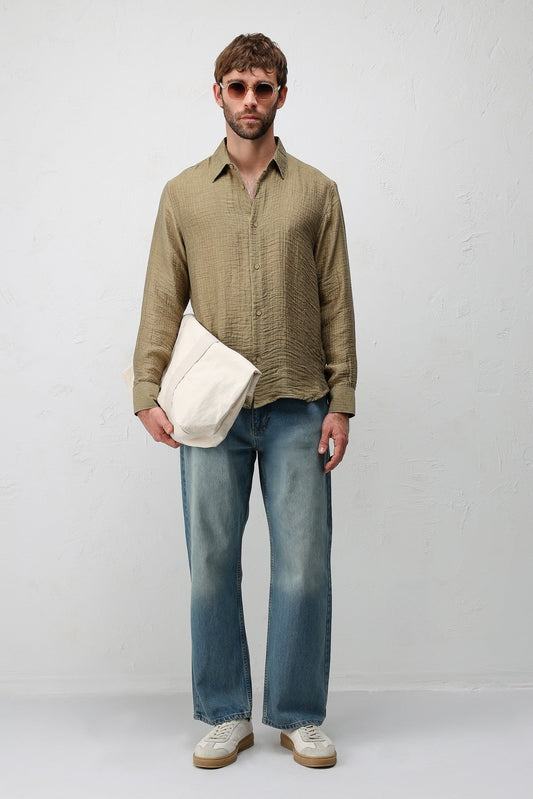 Antioch Crinkled Relax Fit Men's Shirt
