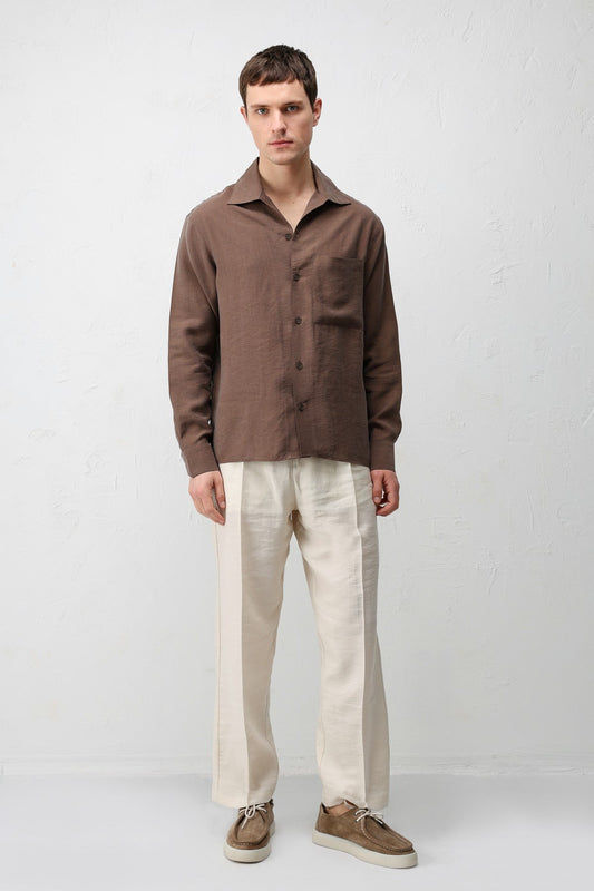 Antioch Men's Shirt with a Wide Collar in a Lyocell Blend