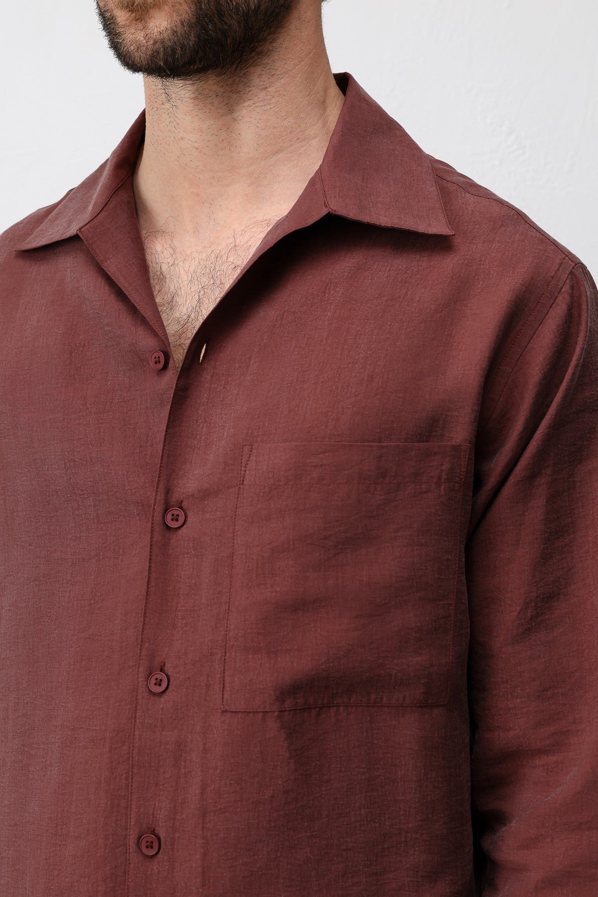 Antioch Men's Shirt with a Wide Collar in a Lyocell Blend