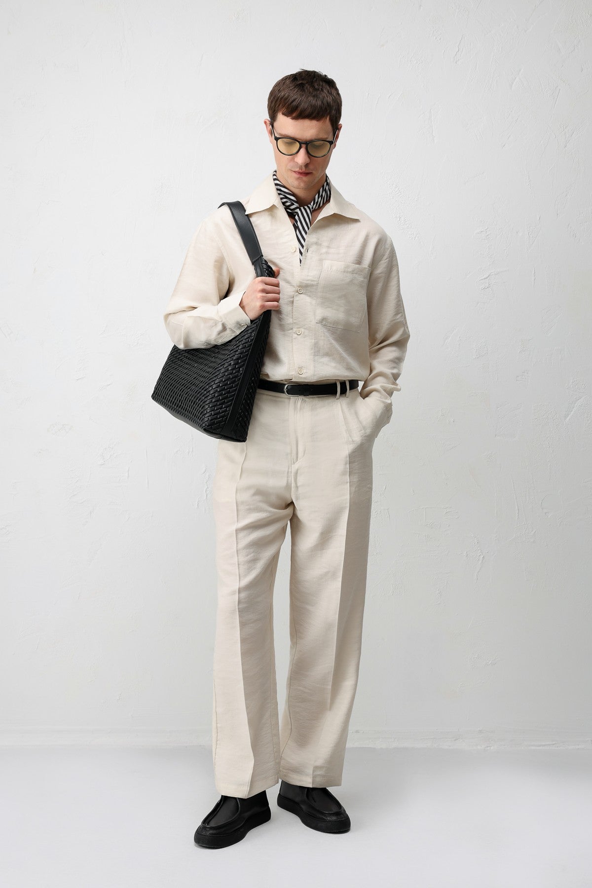 Antioch Men's Shirt with a Wide Collar in a Lyocell Blend