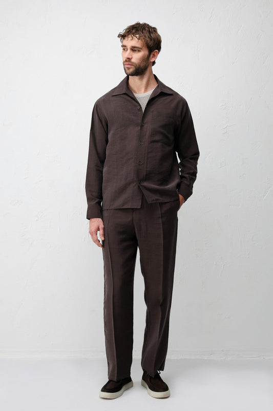 Antioch Men's Shirt with a Wide Collar in a Lyocell Blend