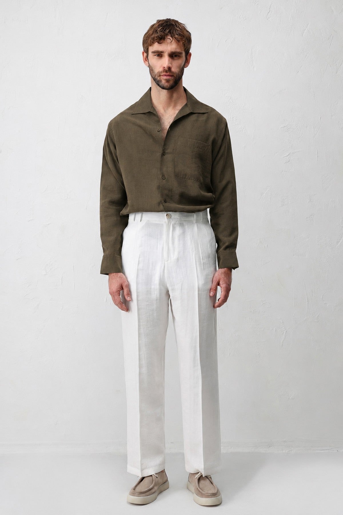 Antioch Men's Shirt with a Wide Collar in a Lyocell Blend