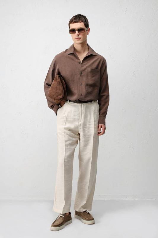 Antioch Men's Shirt with a Wide Collar in a Lyocell Blend