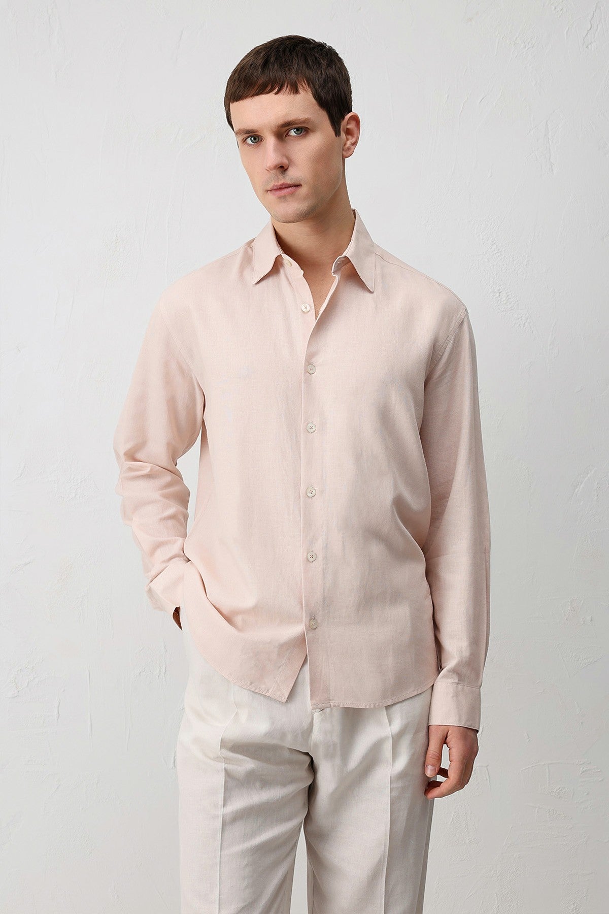 Men's Relaxed-Fit Shirt with Linen Blend