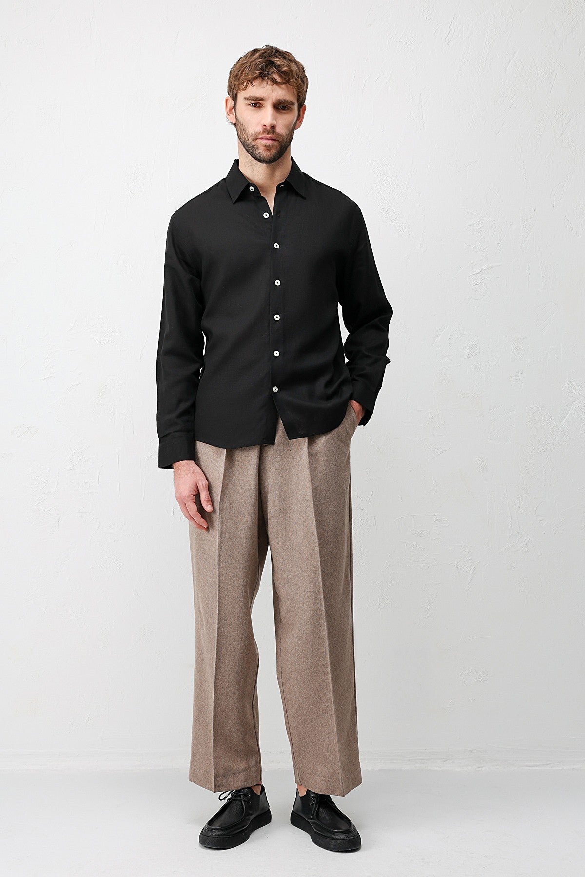 Men's Relaxed-Fit Shirt with Linen Blend