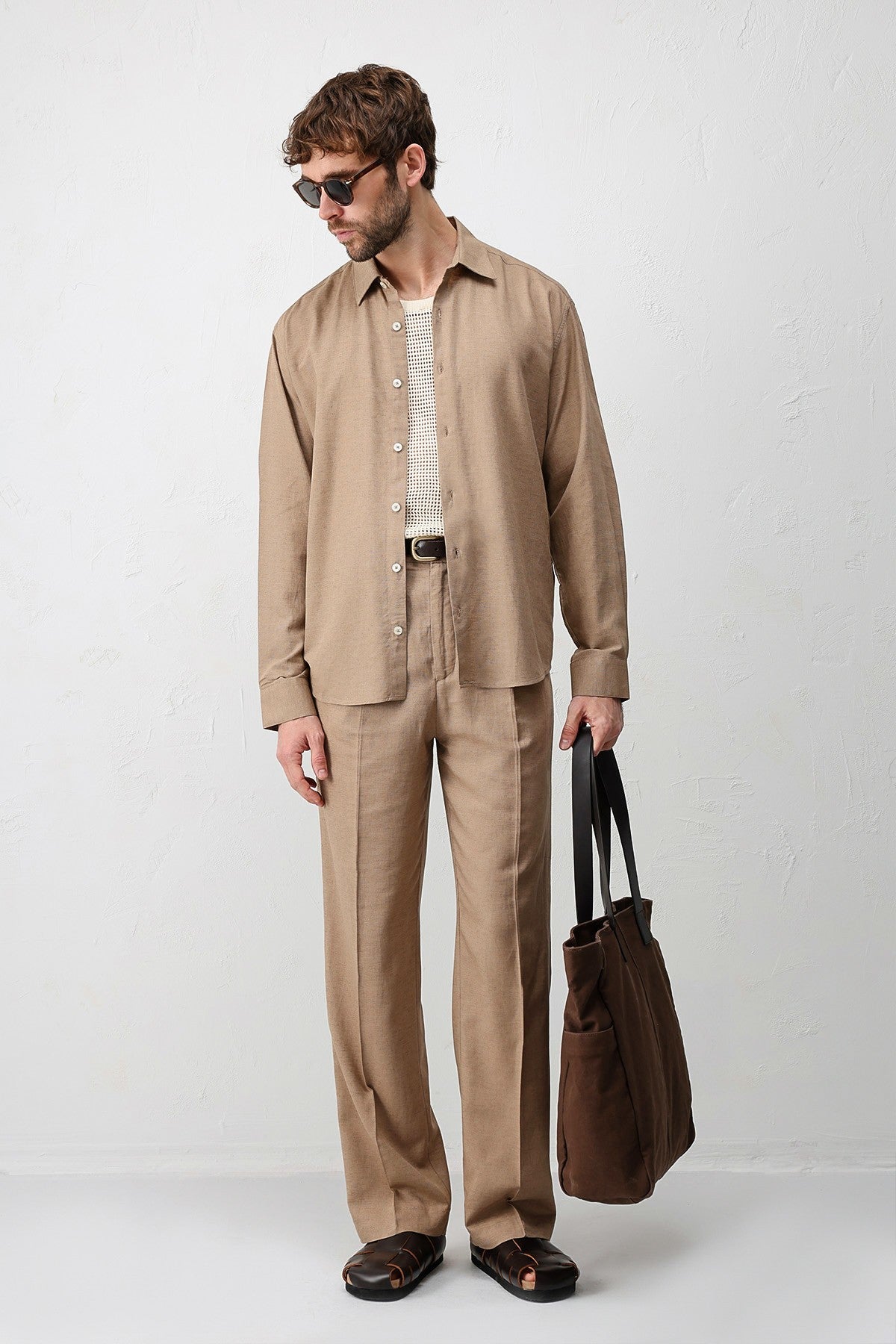 Men's Relaxed-Fit Shirt with Linen Blend
