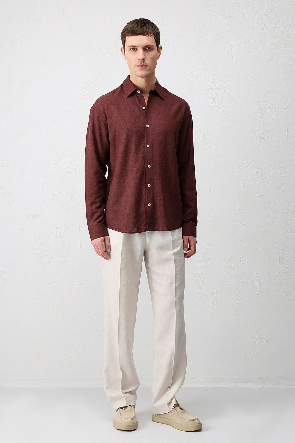 Men's Relaxed-Fit Shirt with Linen Blend