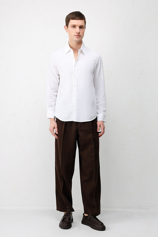 Men's Relaxed-Fit Shirt with Linen Blend