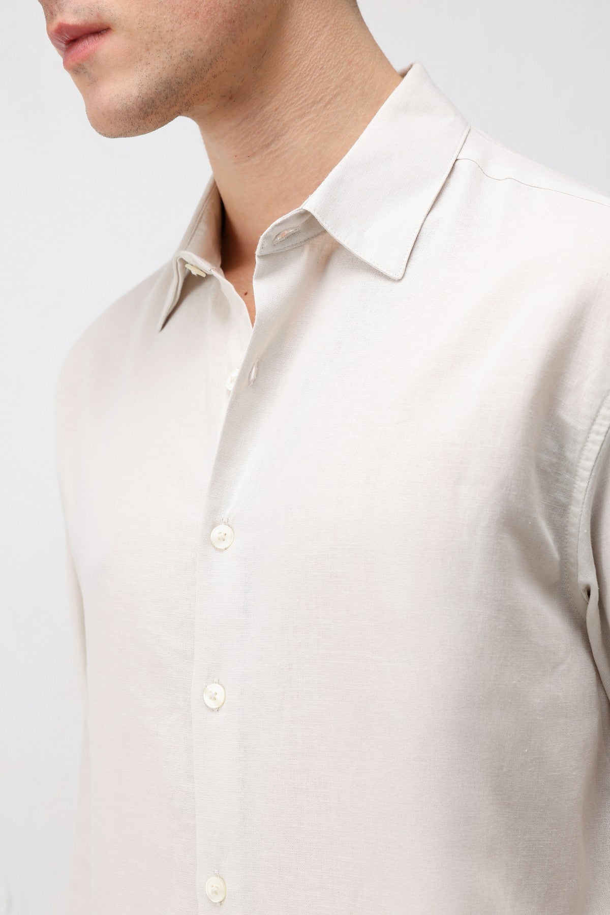 Men's Relaxed-Fit Shirt with Linen Blend