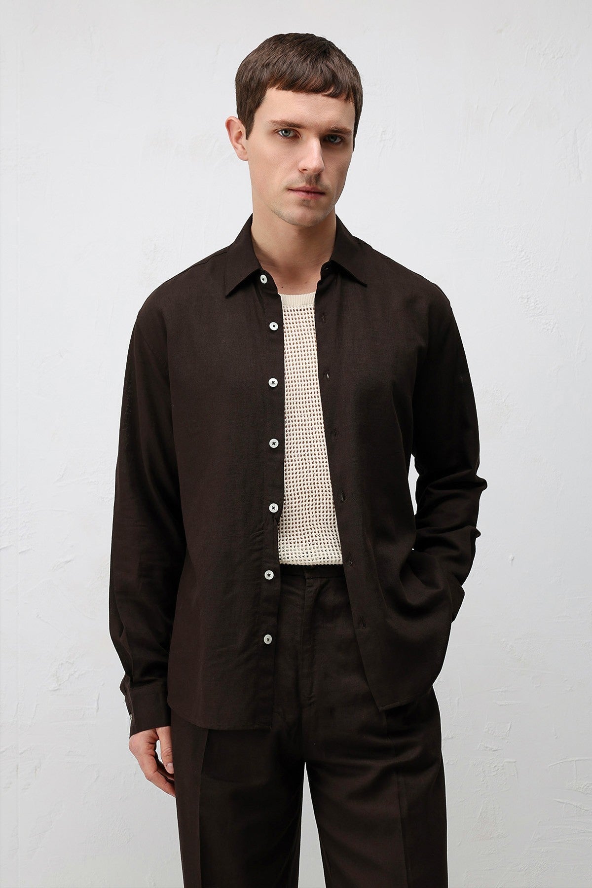 Men's Relaxed-Fit Shirt with Linen Blend